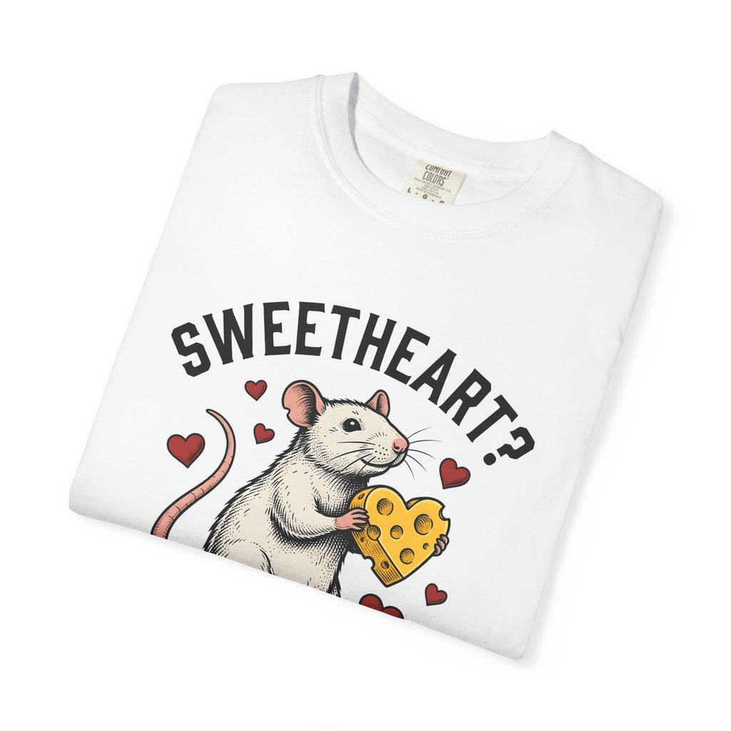 Rat Cheese Shirt Valentine's Day Animal Gift Women Vintage Tee Cheese T-Shirt Valentine Fan Retro Tshirt Creature Graphic Hand Drawn Hearts