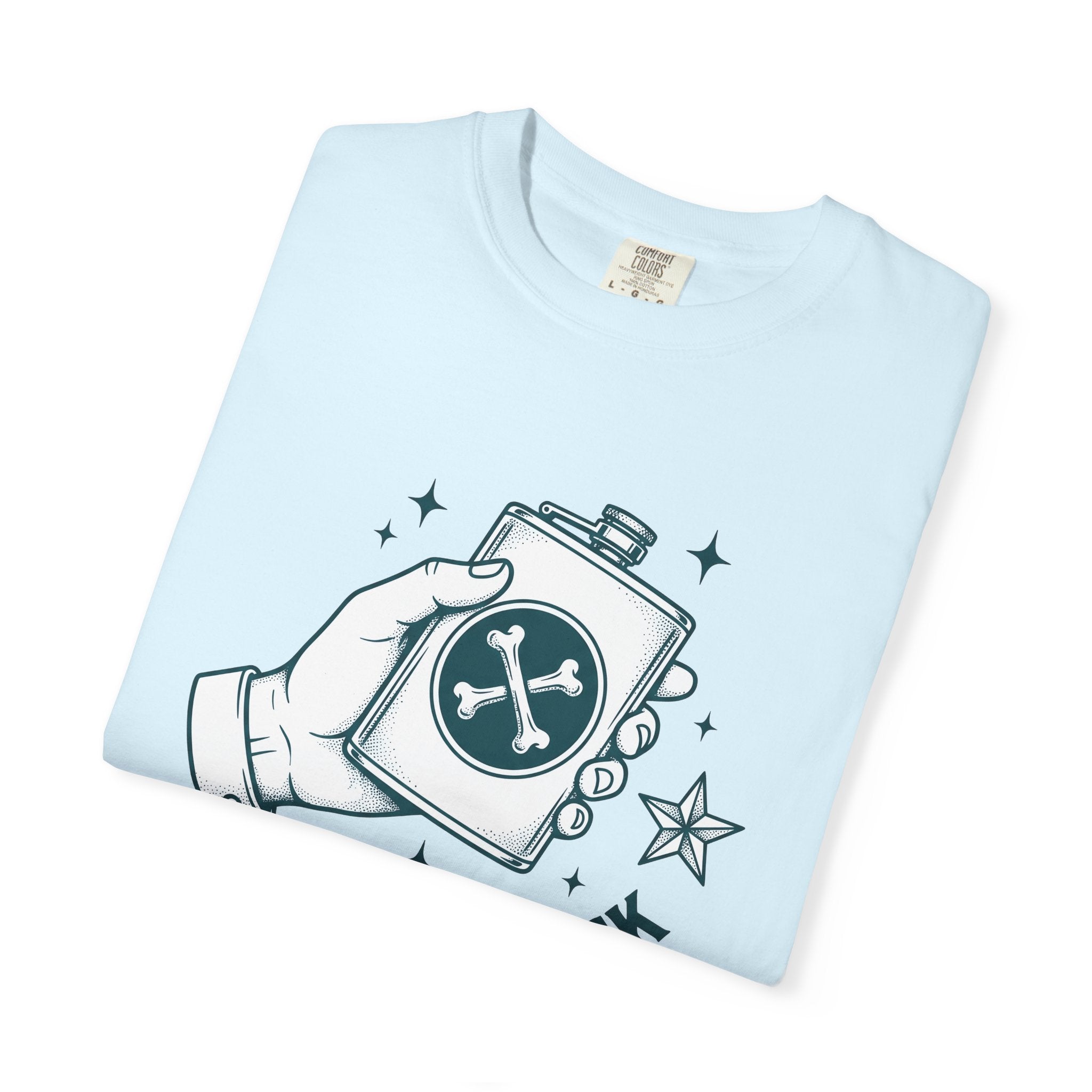 Hip Flask Shirt Lucky Alcohol Gift Women Rustic Tee Flask T-Shirt Luck Fan Booze Graphic Nostalgic Star Shape Tshirt