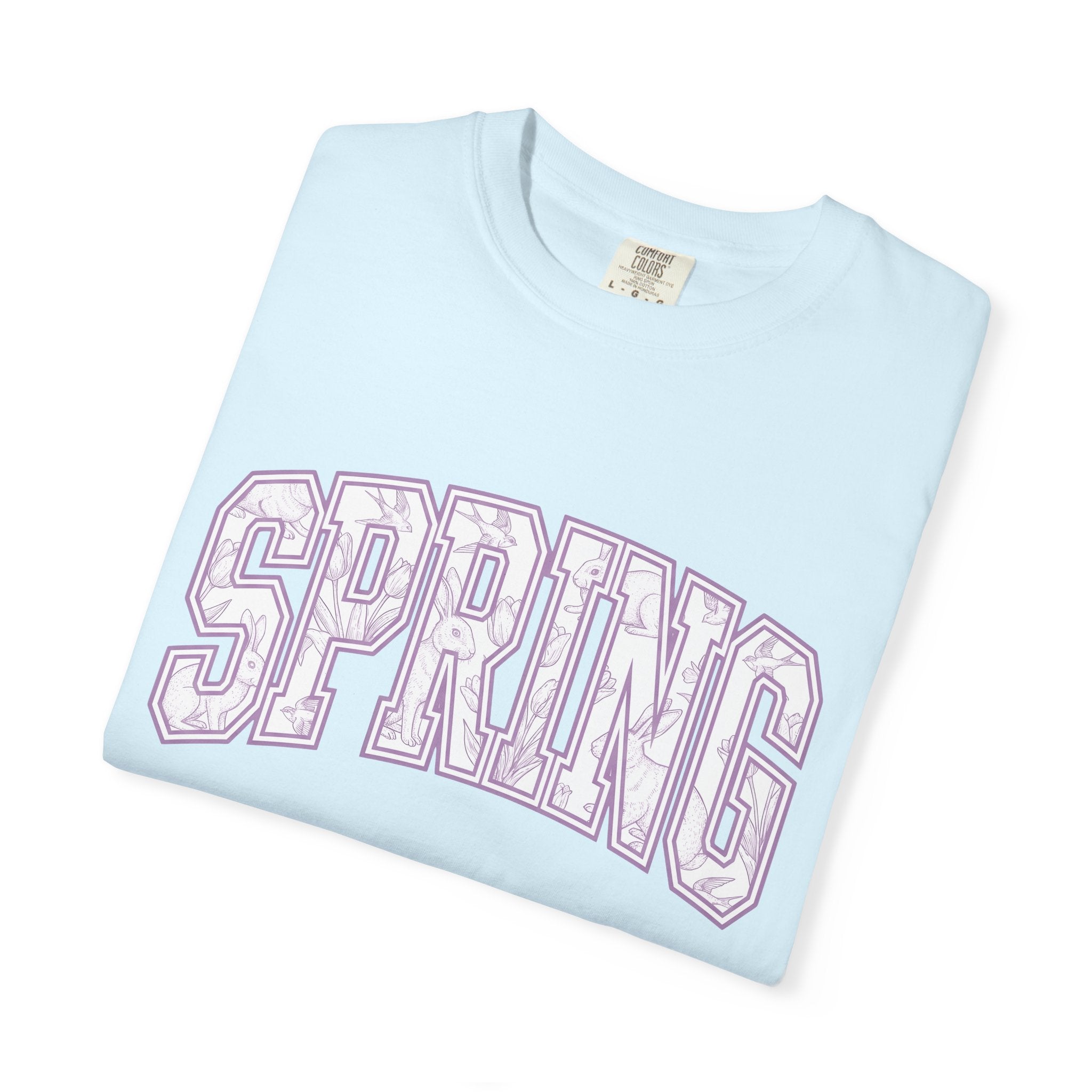 Rabbit Flower Design Shirt Spring Outdoors Gift Women Retro Tee Floral T-Shirt Springtime Fan Vintage Tshirt Nature Graphic Sketch Songbird