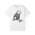 Capybara Skateboard Shirt Animals Comedy Gift Women Doodle Tee Rodent T-Shirt Wildlife Fan Cartoon Tshirt Humor Graphic Classic Plaid