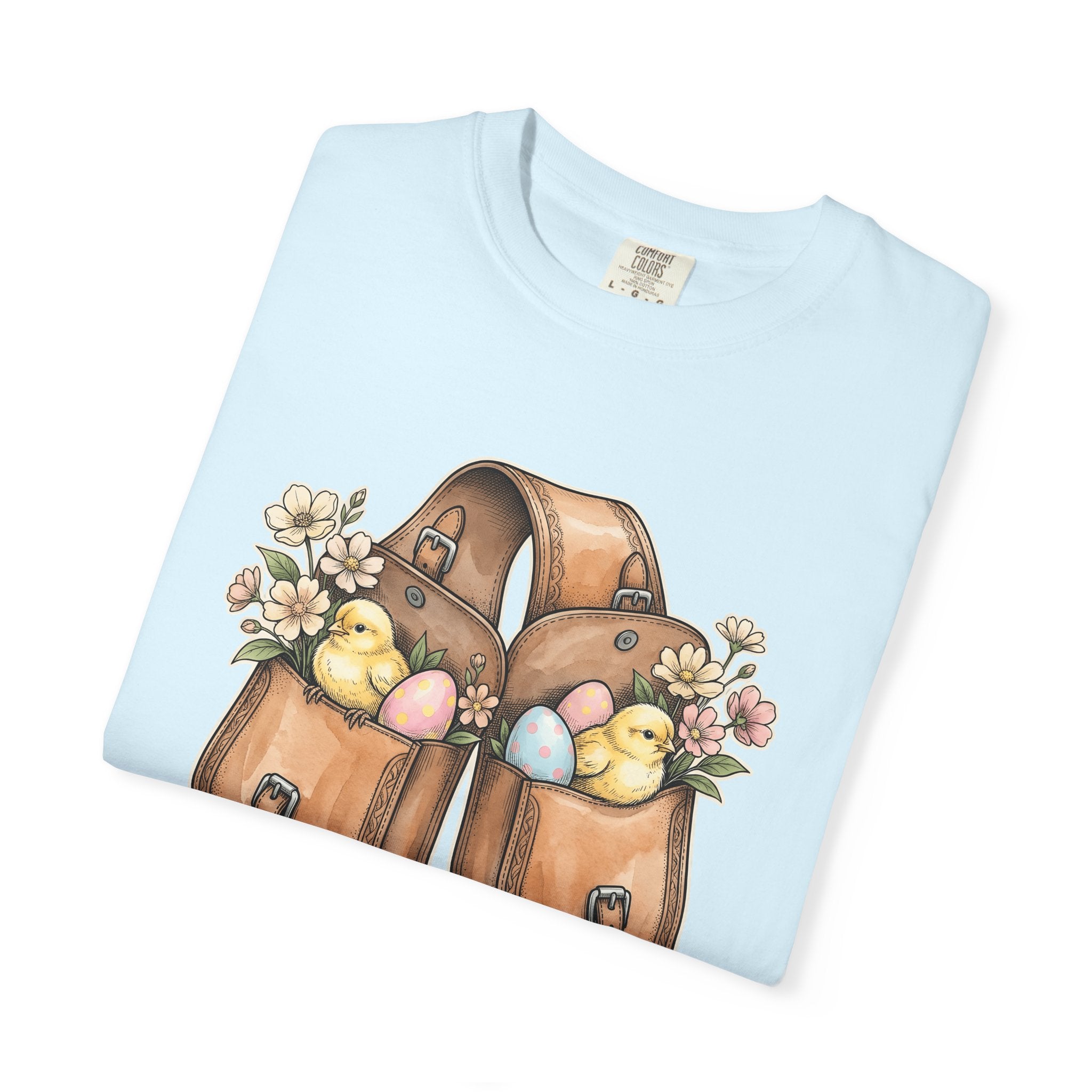 Baby Chicken Bag Shirt Easter Flowers Gift Women Floral Tee Chick Bag T-Shirt Easter Fan Botanical Graphic Tshirt Retro Nest Tshirt