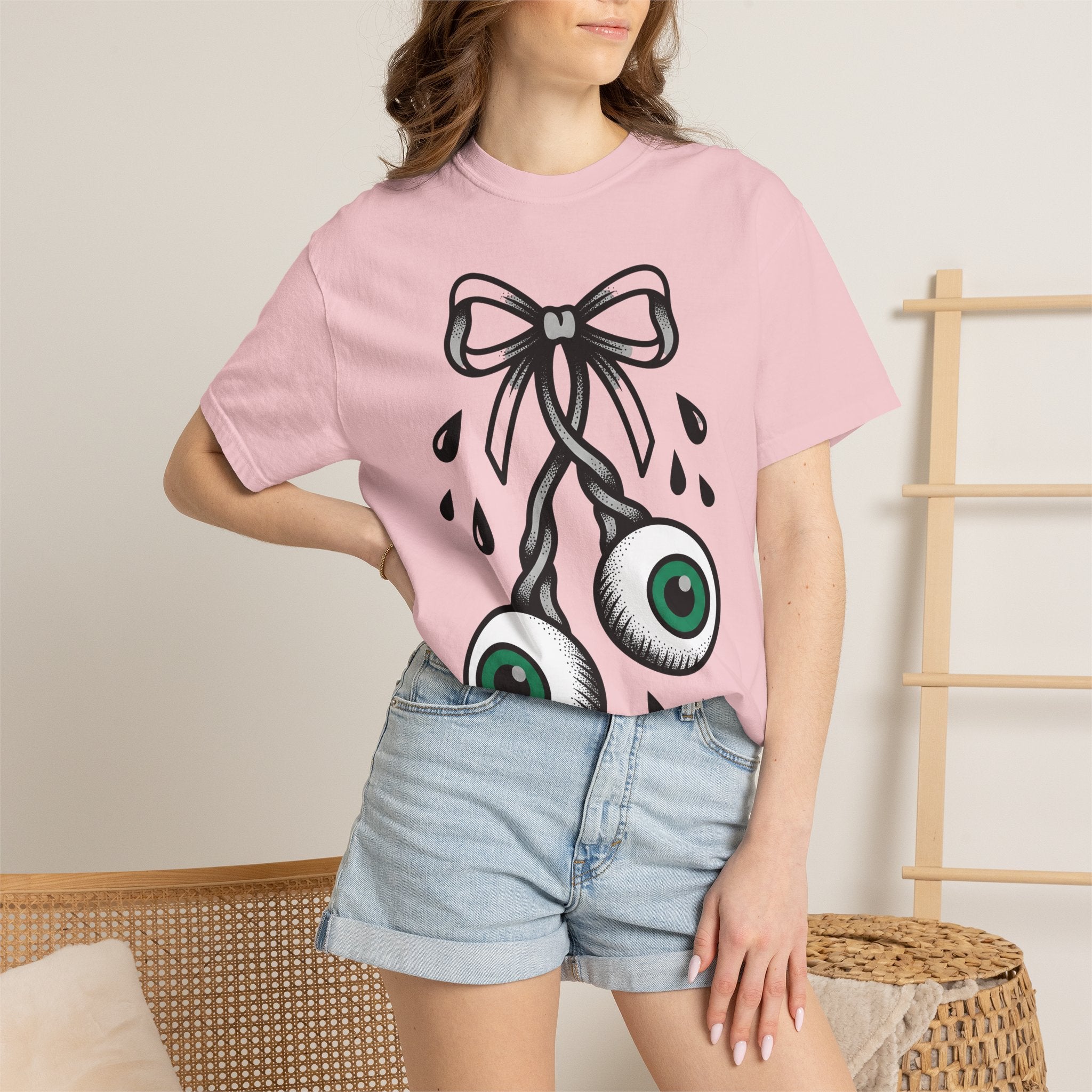 Eye Bow Shirt Halloween Macabre Gift Women Neo Traditional Tee Eyebrow T-Shirt Horror Fan Tattoo Tshirt Dark Graphic Antique Water Droplet