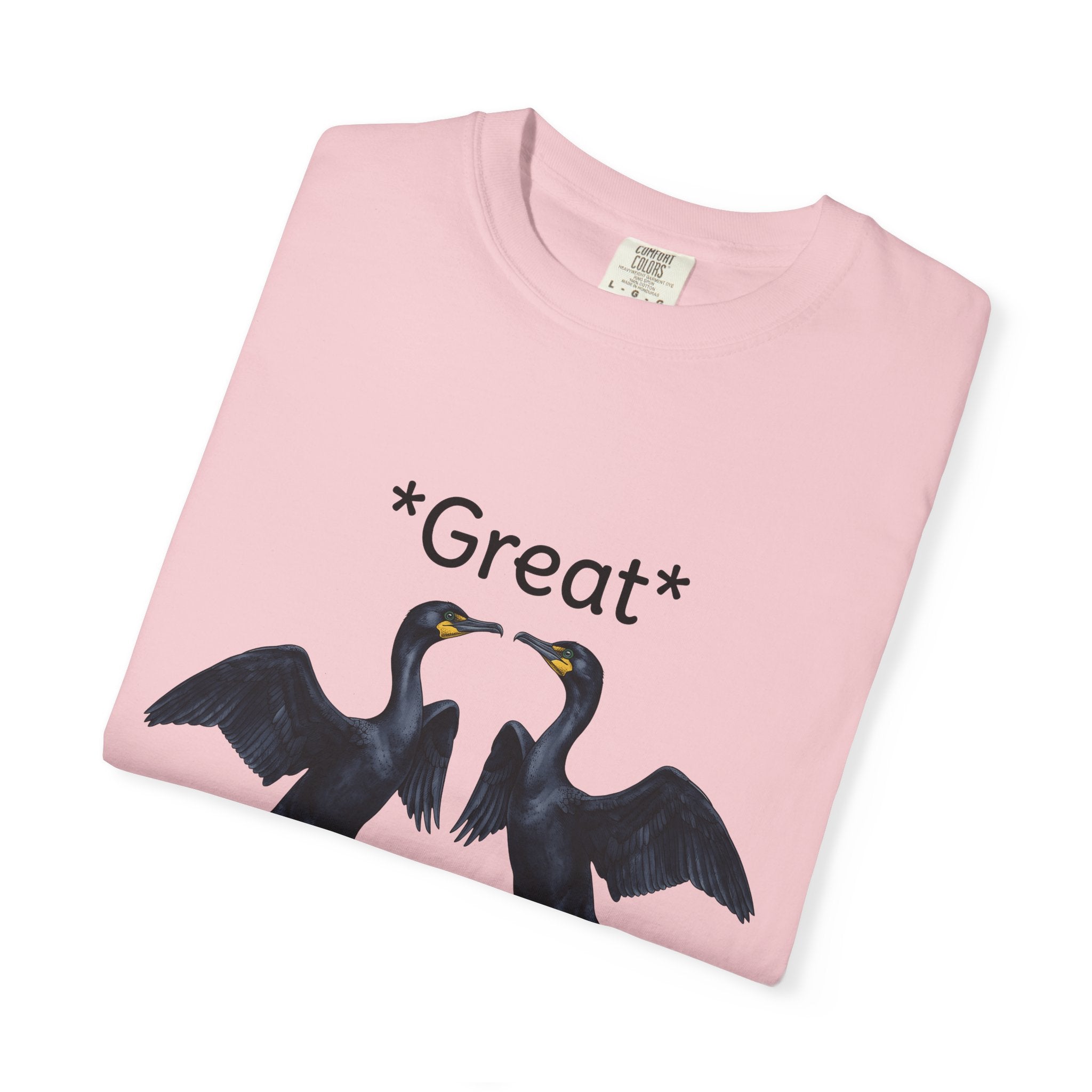 Cormorant Bird Shirt Funny Wildlife Gift Women Sketch Tee Shag T-Shirt Humor Fan Drawing Graphic Pastel Bird Pair Tshirt