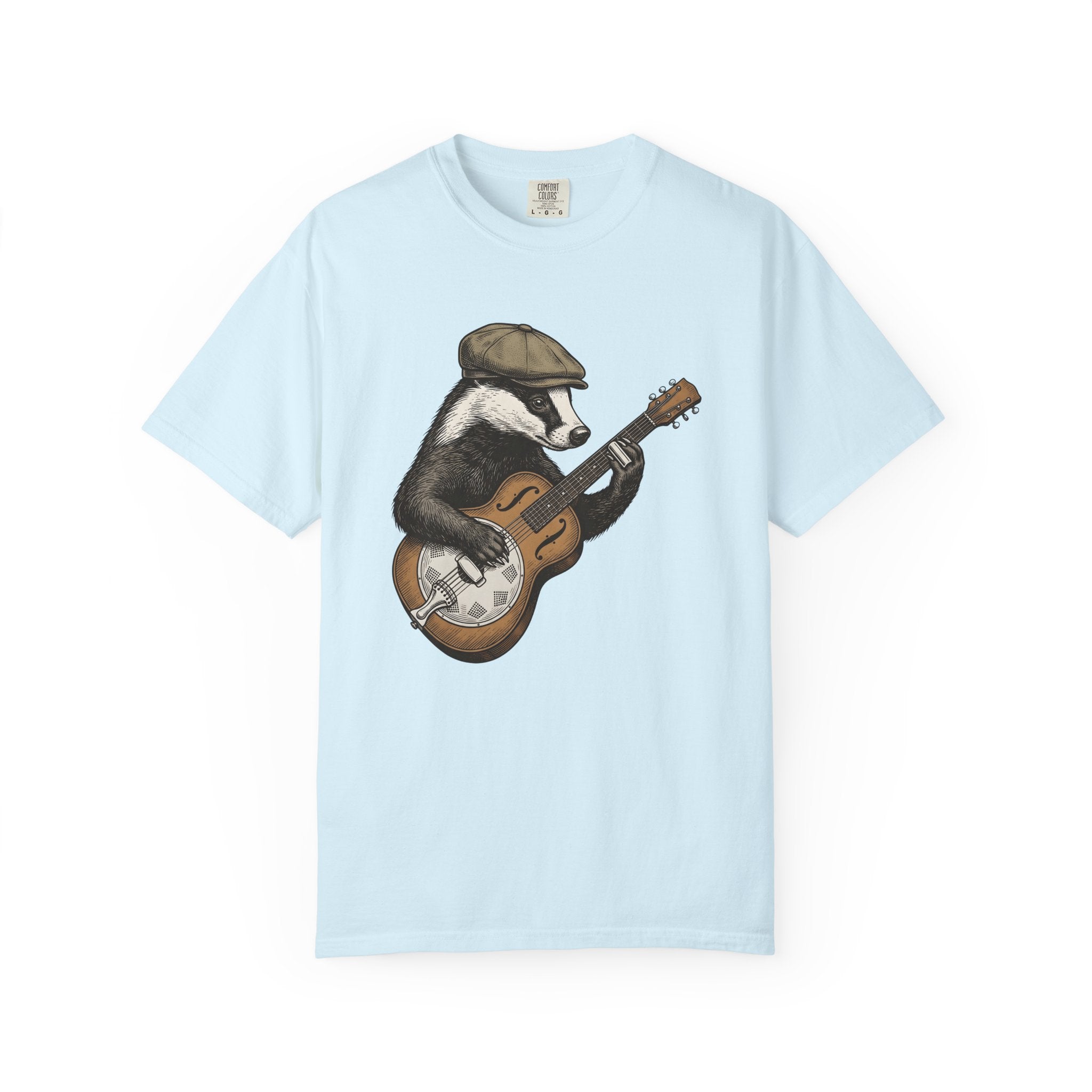 Badger Guitar Shirt Animals Melody Gift Women Antique Tee Guitar T-Shirt Wildlife Fan Vintage Tshirt Music Graphic Pen And Ink Beanie Tshirt