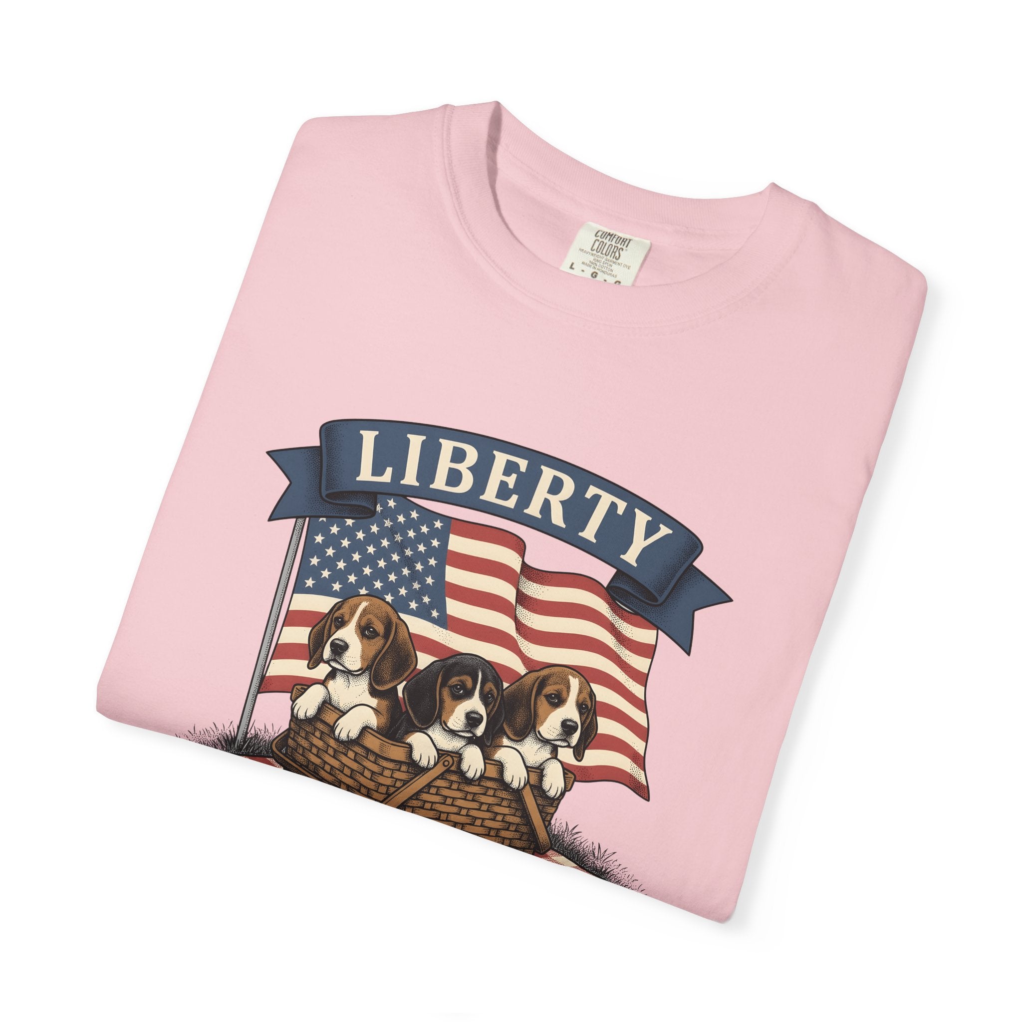 Beagle Pups Shirt America 4Th Of July Freedom Gift Women Rustic Tee Puppy T-Shirt Patriot Fan Country Tshirt Liberty Graphic Doodle Picnic