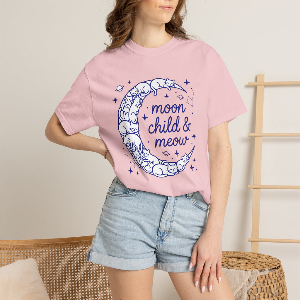 Moon Kittens Shirt Cat Zodiac Gift Women Sketch Tee Kitten T-Shirt Cat Fan Drawing Graphic Astrology Design Geometric Twinkles Tshirt