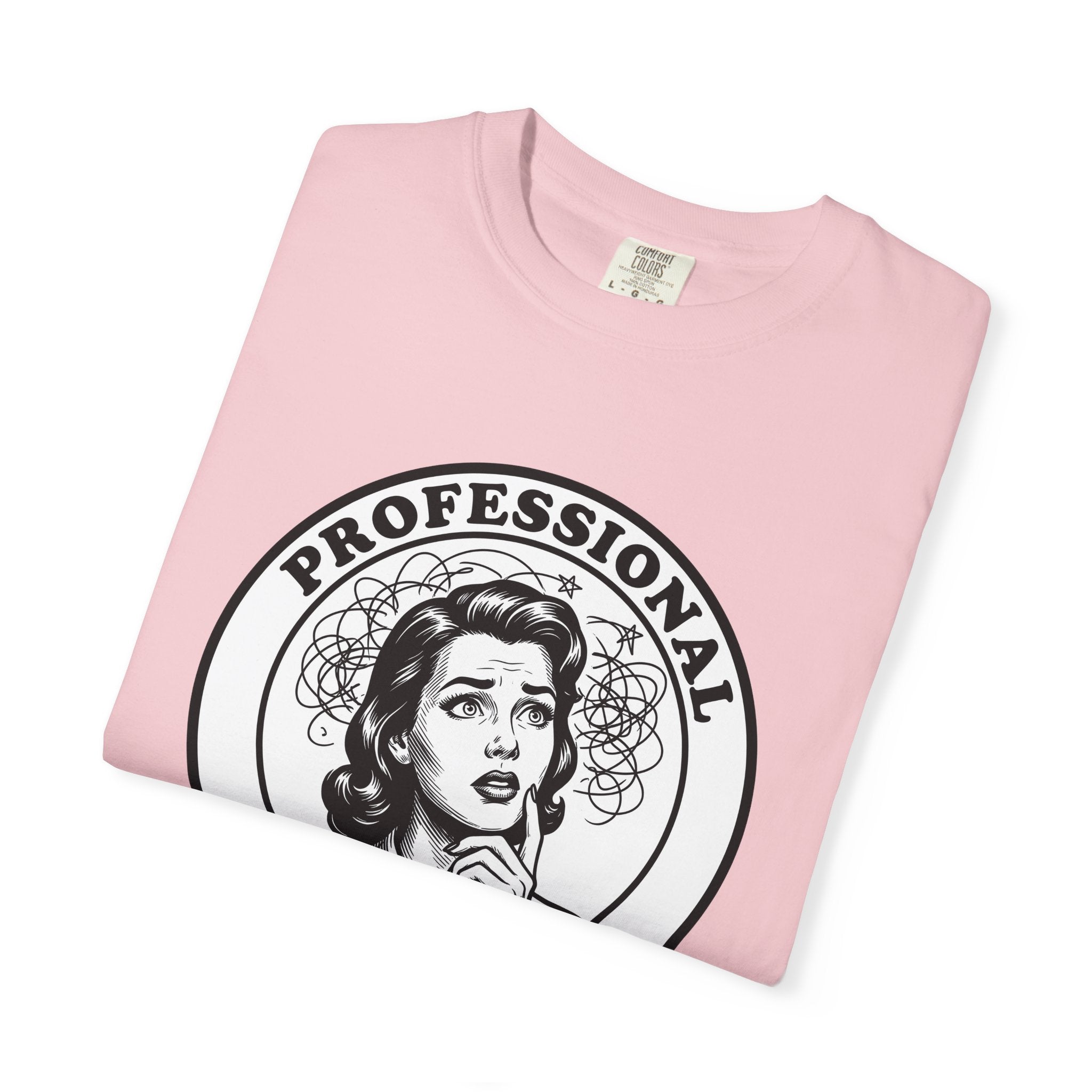 Old Woman Face Shirt Funny Witty Gift Women Line Art Tee Granny T-Shirt Humor Fan Tattoo Tshirt Sarcastic Graphic Distressed Swirl Design