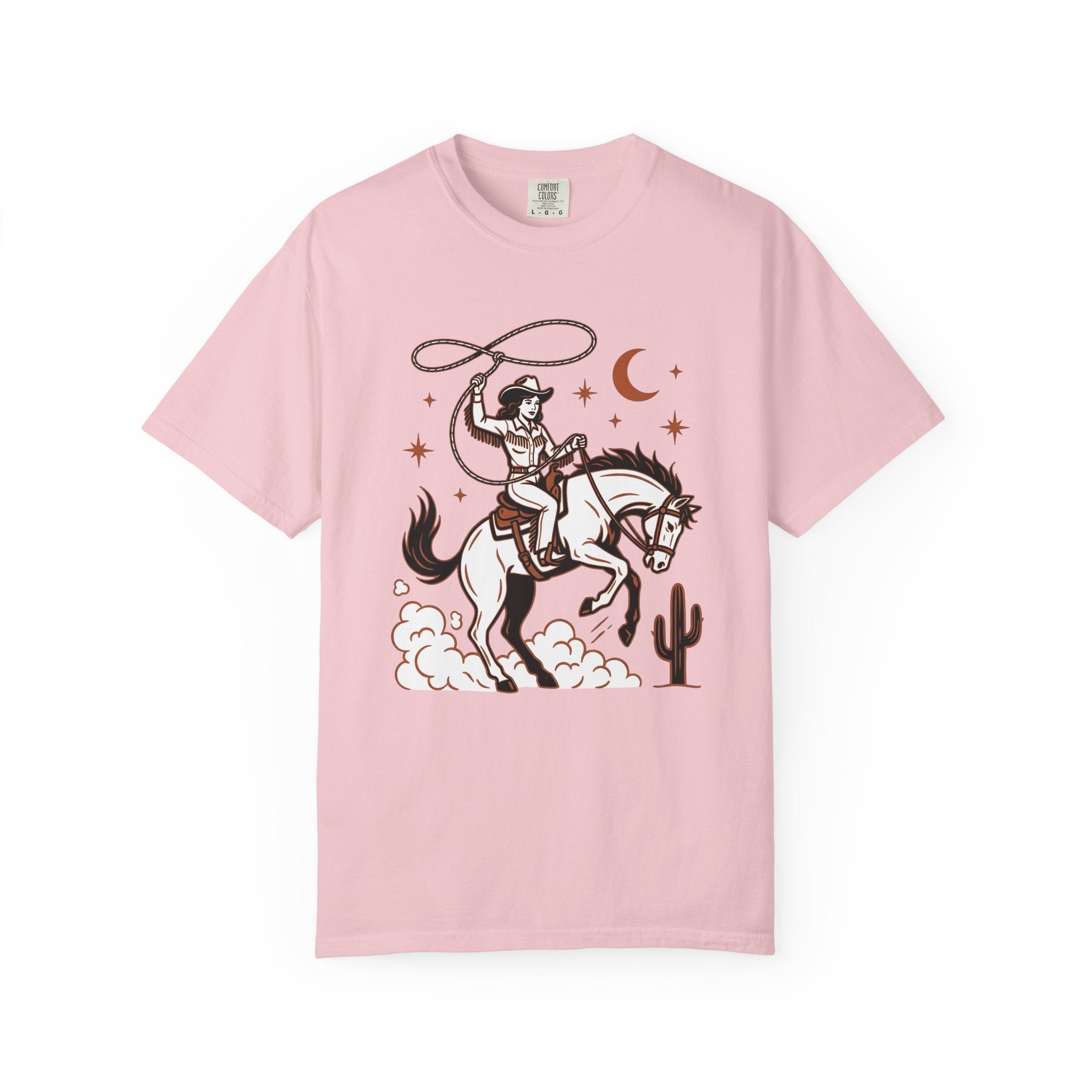 Cowgirl Horse Shirt Cowgirl Horseback Gift Women Country Tee Cowgirl T-Shirt Cowgirl Fan Western Tshirt Riding Graphic Rustic Rope Circle