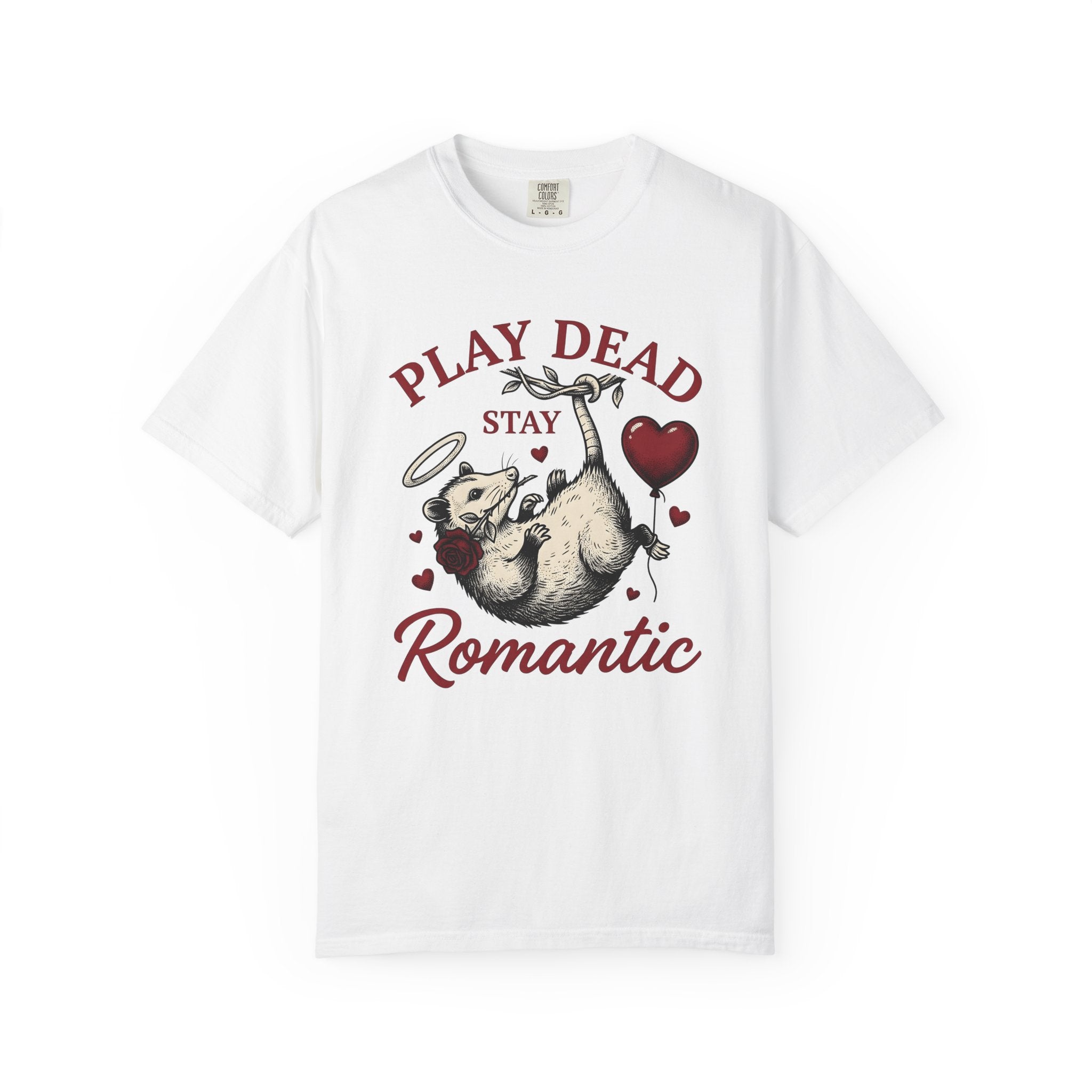 Opossum Art Shirt St. Valentine's Day Critter Gift Women Classic Tee Possum T-Shirt Valentine Fan Vintage Tshirt Animal Graphic Line Art