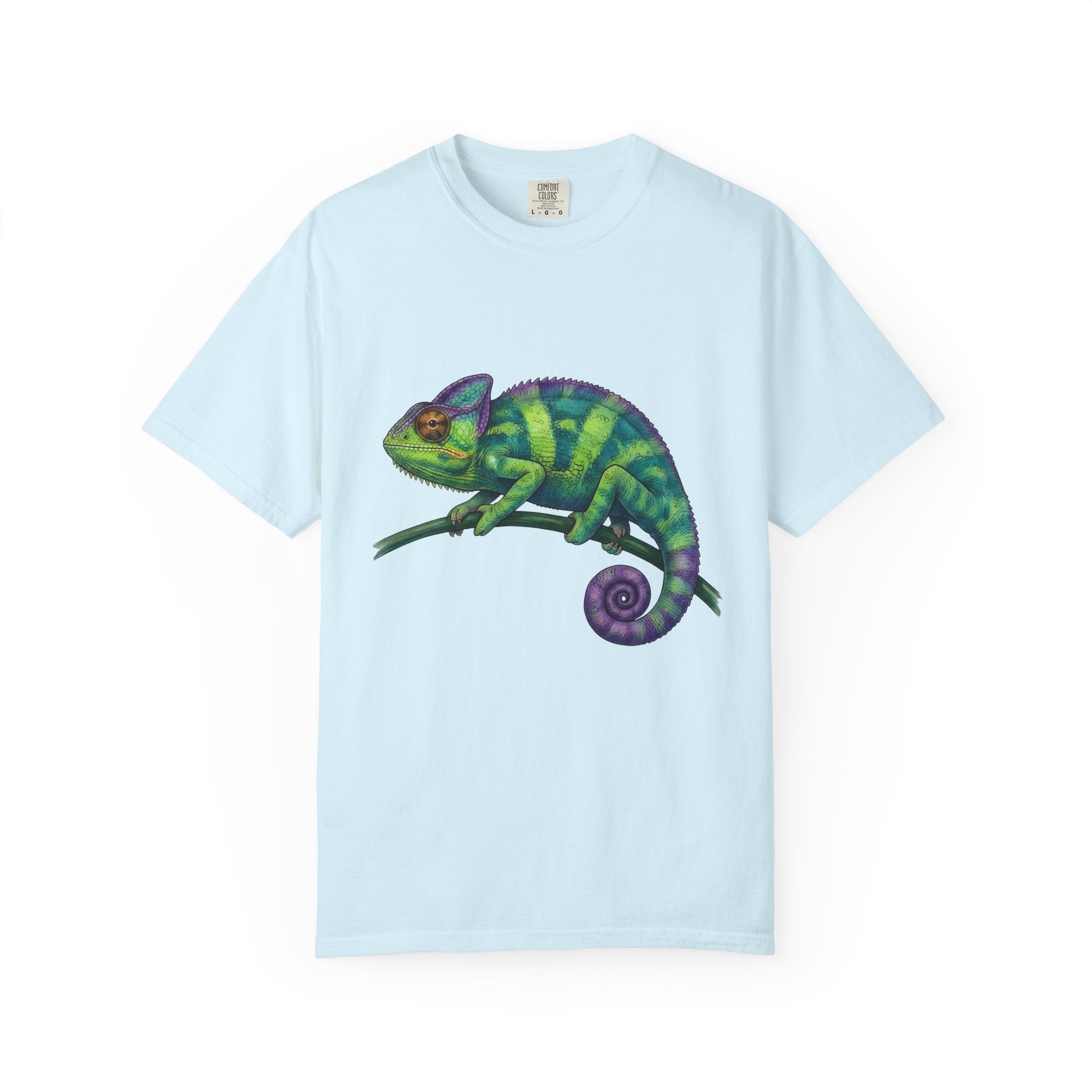 Chameleon Shirt Animals Lizard Gift Women Vibrant Tee Chameleon T-Shirt Wildlife Fan Colorful Tshirt Gecko Graphic Sketch Twig Tshirt