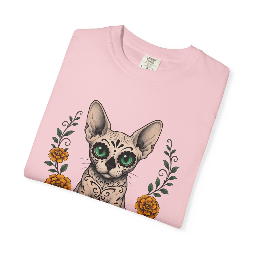 Sphynx Cat Shirt Cat Garden Gift Women Old School Tee Hairless Cat T-Shirt Feline Fan Vintage Tshirt Gardening Graphic Sketch Autumn
