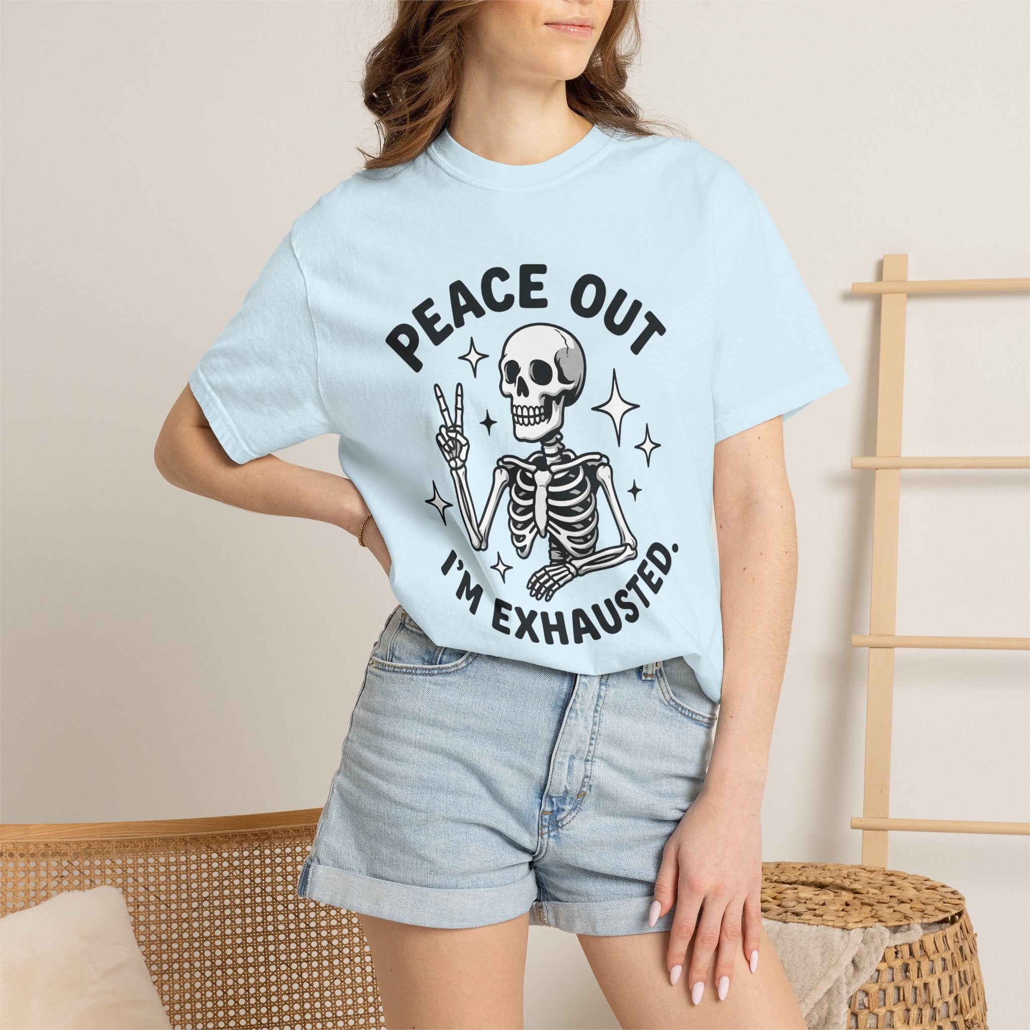 Skull Peace Symbol Shirt Funny Party Gift Women Comic Tee Skull T-Shirt Humor Fan Cartoon Tshirt Party Graphic Vintage Sparkles Tshirt