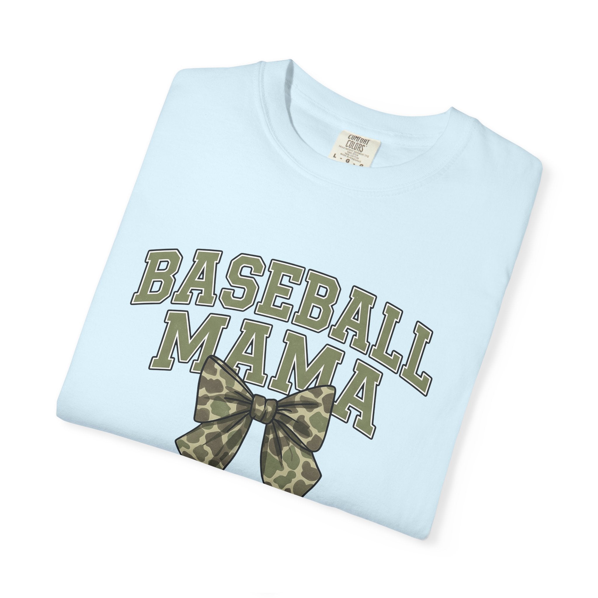 Camo Hair Bow Shirt Baseball Mom Competition Gift Women Thick Tee Hair Bow Clip T-Shirt Softball Fan Bold Typography Tshirt Tournament