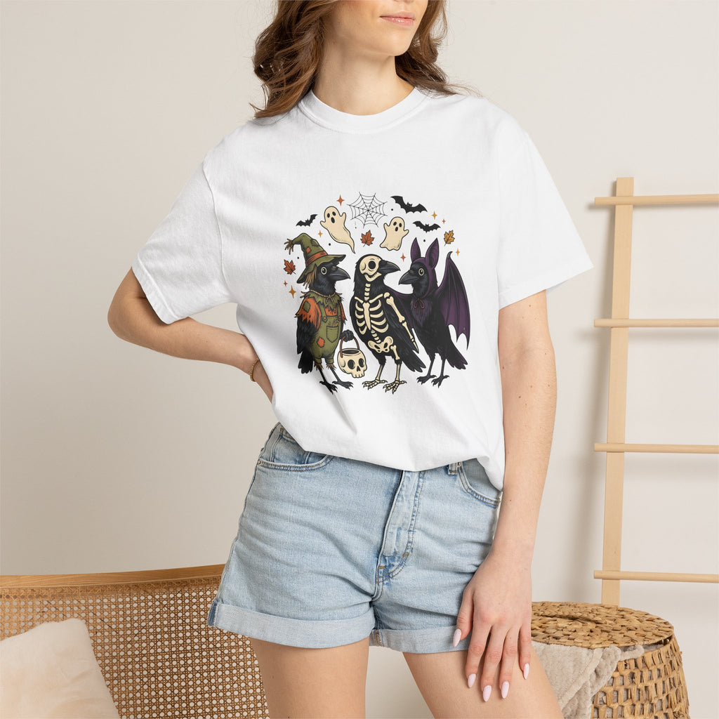Blackbird Costumes Shirt Halloween Dark Fashion Gift Women Antique Tee Costumes T-Shirt Horror Fan Vintage Tshirt Goth Graphic Line Art