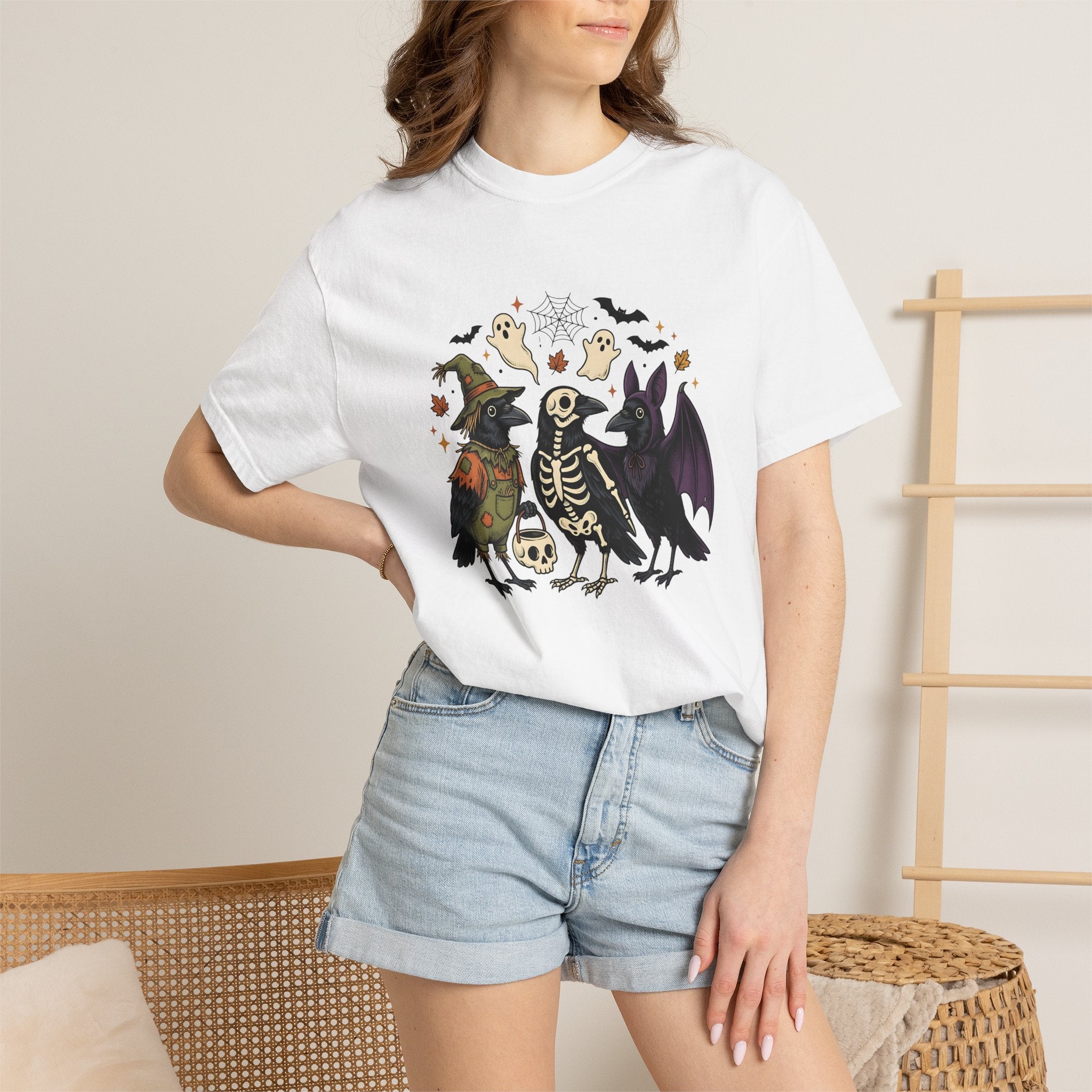 Blackbird Costumes Shirt Halloween Dark Fashion Gift Women Antique Tee Costumes T-Shirt Horror Fan Vintage Tshirt Goth Graphic Line Art