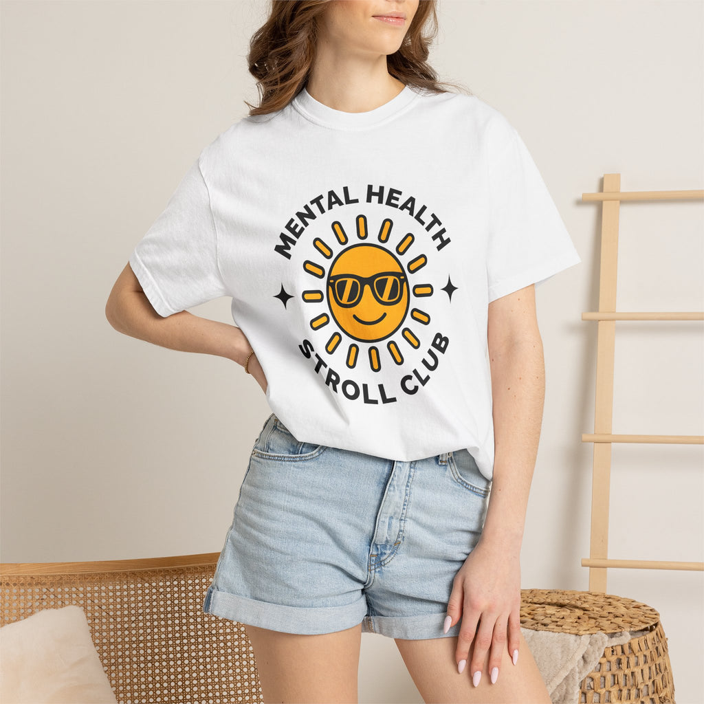 Happy Sun Shirt Mental Health Self Care Gift Women Modern Graphic Tee Sunshine T-Shirt Wellness Enthusiast Graphic Tshirt Mindfulness