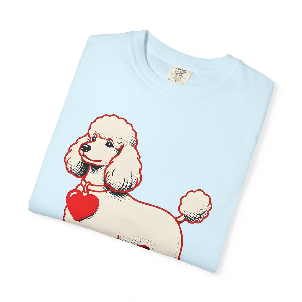 Poodle Dog Shirt Dog Pet Care Gift Women Animated Tee Poodle T-Shirt Dog Fan Cartoon Tshirt Animal Care Graphic Old School Heart Icon Tshirt