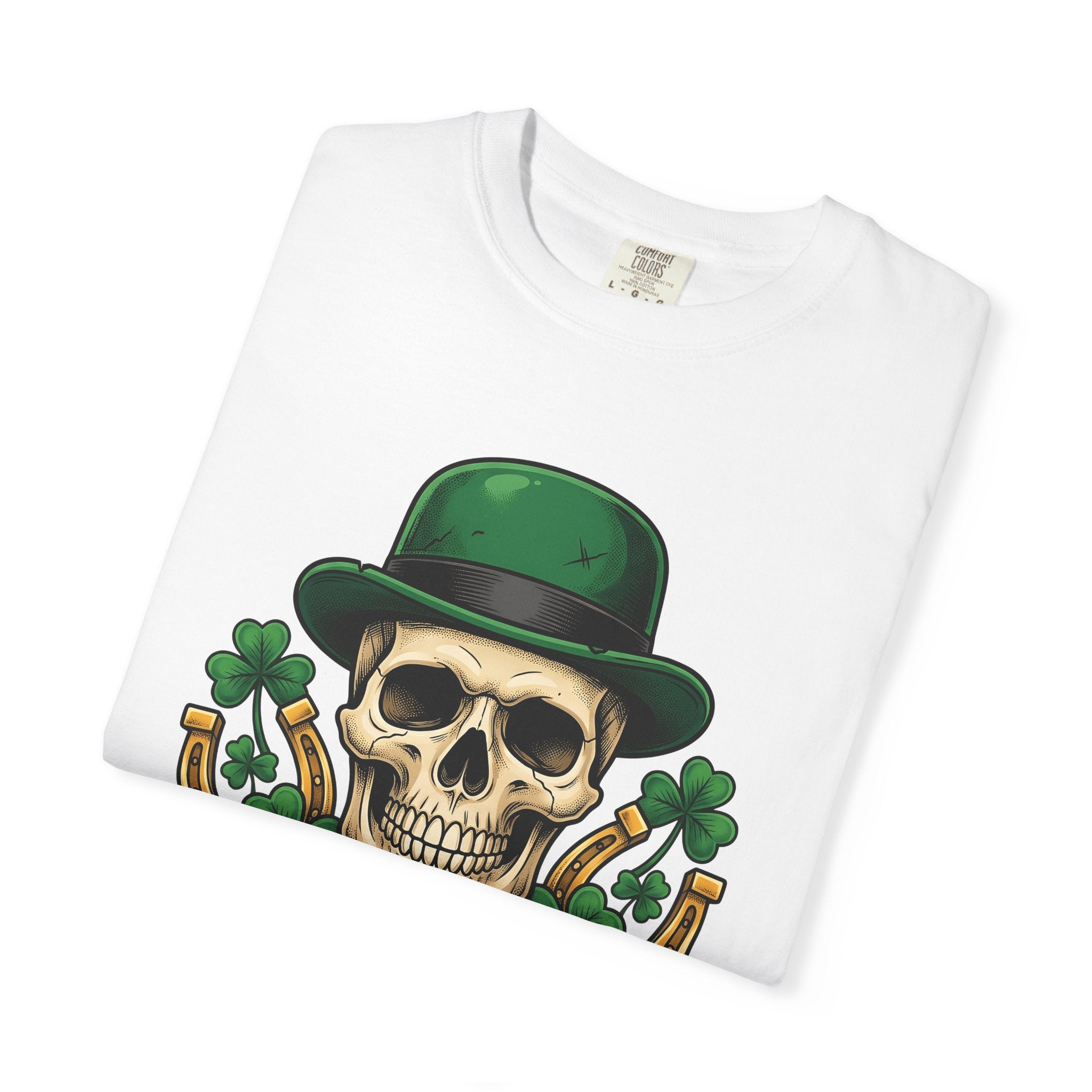 Skull Clover Shirt St Patrick's Day Fortune Gift Women Traditional Tee Shamrock T-Shirt Luck Fan Vintage Tshirt Prosperity Graphic Retro
