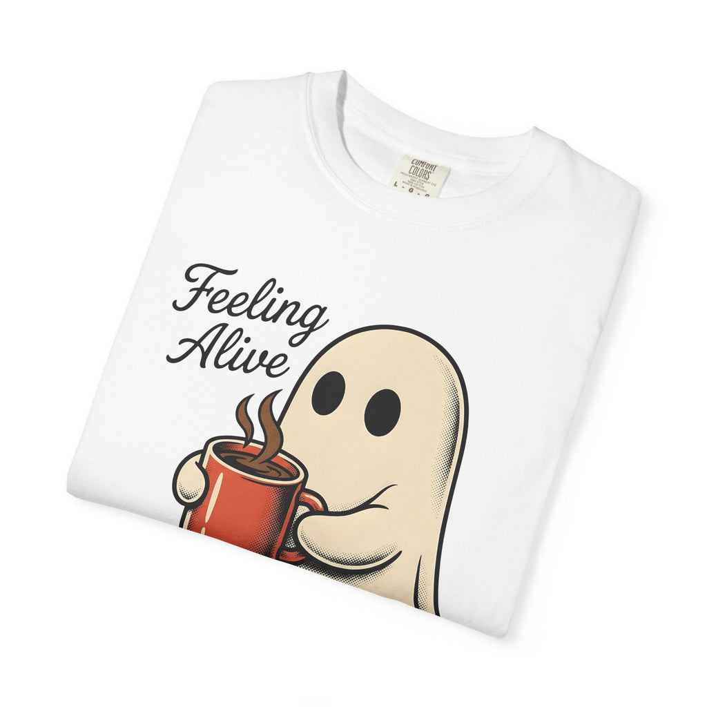 Spooky Coffee Shirt Halloween Espresso Gift Women Comic Tee Creepy Coffee T-Shirt Halloween Fan Coffee Tshirt Coffee Graphic Vintage Cup