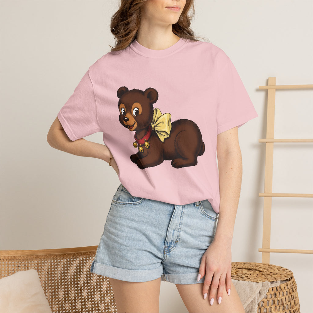 Bear Baby Shirt Animals Sweet Gift Women Animated Tee Cub T-Shirt Wildlife Fan Cartoon Tshirt Cute Graphic Hand Drawn Bowtie Tshirt
