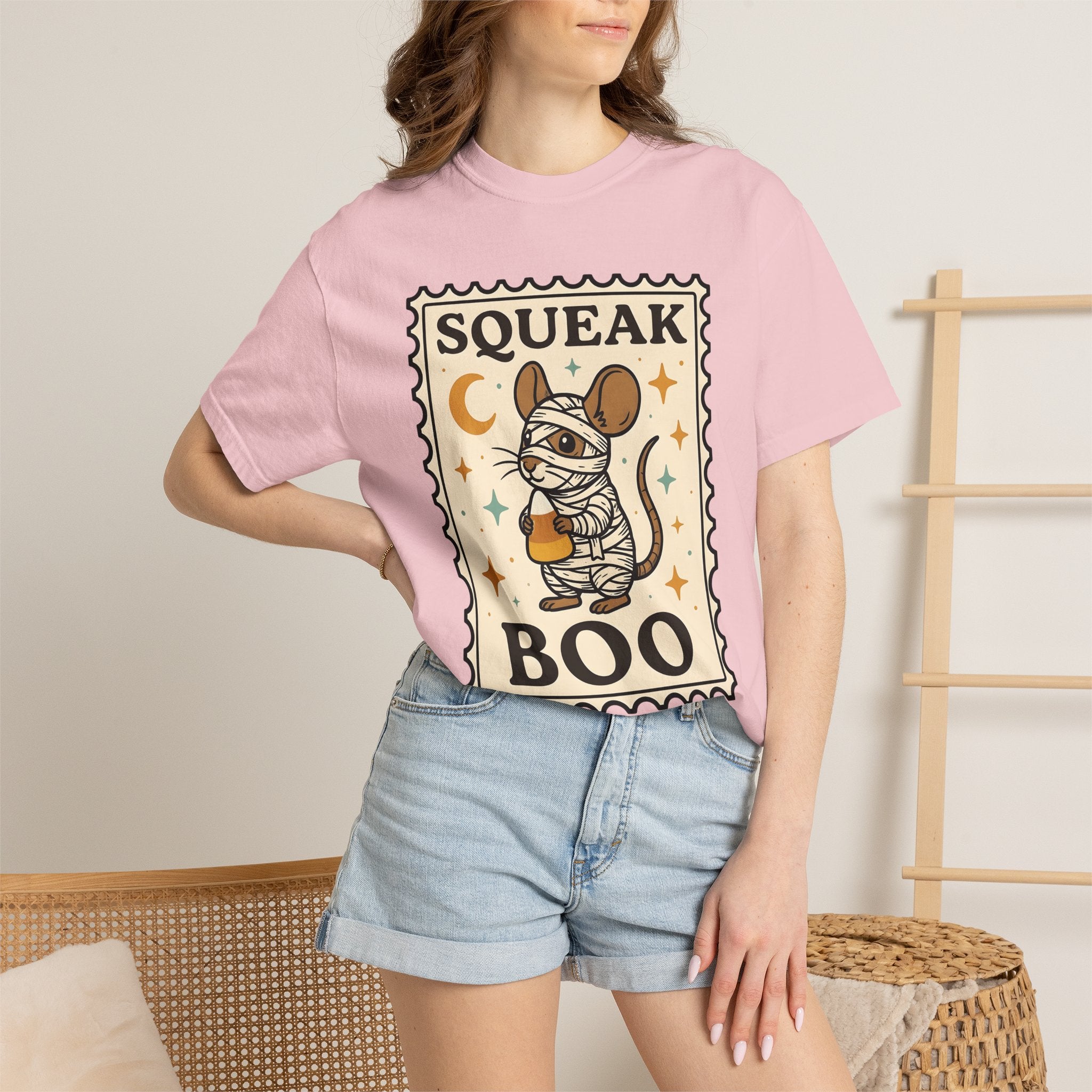 Mummy Mouse Shirt Halloween Wildlife Gift Women Charming Tee Mouse T-Shirt Halloween Fan Rodent Tshirt Wildlife Graphic Classic Candy Corn