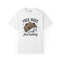 Hedgehog Illustration Shirt Christmas Wildlife Gift Women Retro Tee Porcupine T-Shirt Xmas Fan Vintage Tshirt Animal Graphic Sketch Ribbon