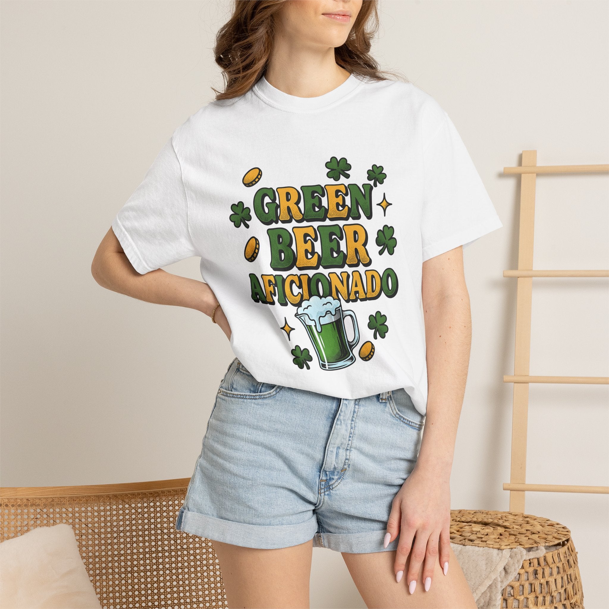 Green Ale Mug Shirt St Patrick's Day Beverages Gift Women Modern Graphic Tee Beer Mug T-Shirt St Patricks Fan Pint Glass Tshirt Drink