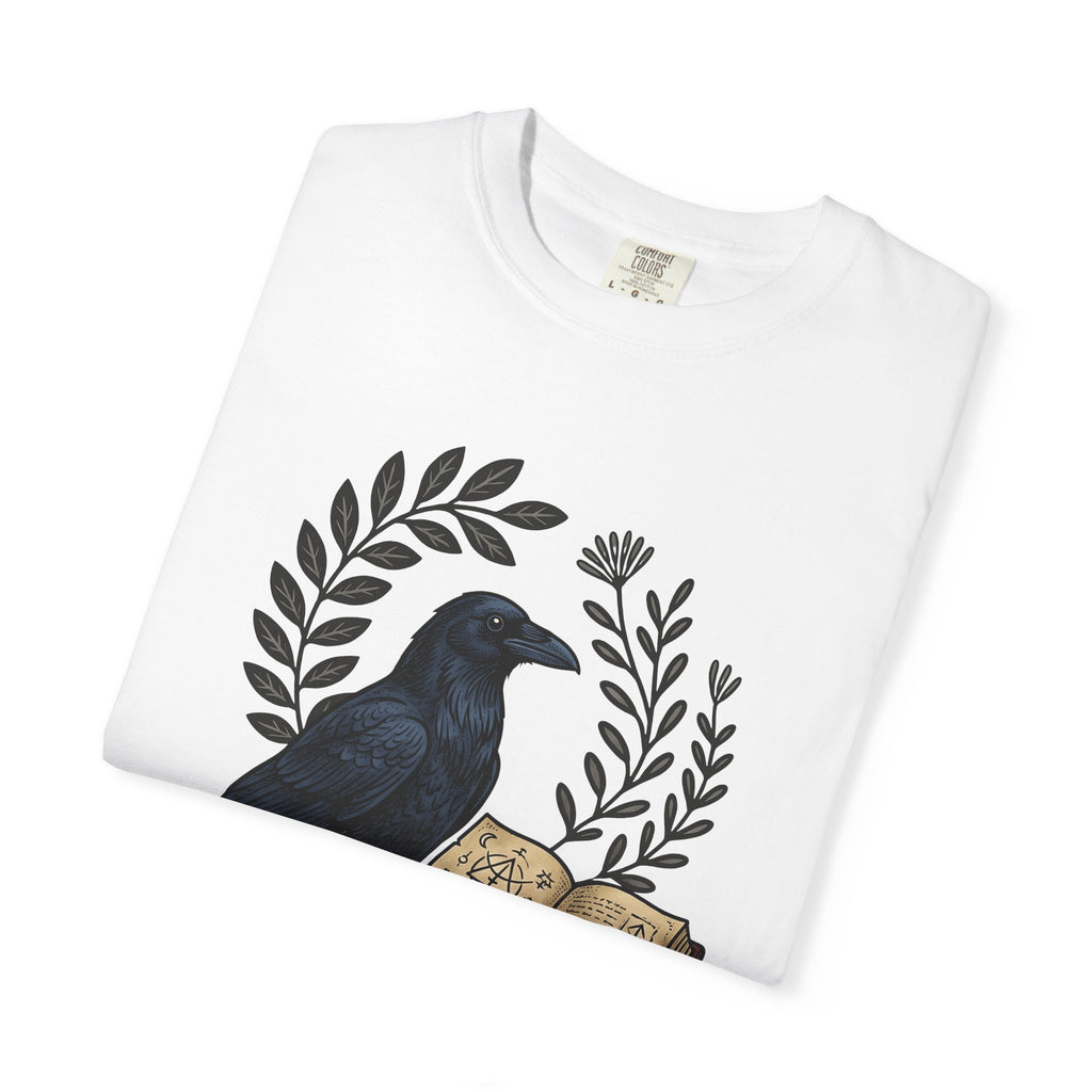Crow Journal Shirt Halloween Magic Gift Women Retro Tee Diary T-Shirt Horror Fan Occult Tshirt Mystic Graphic Sketch Floral Tshirt