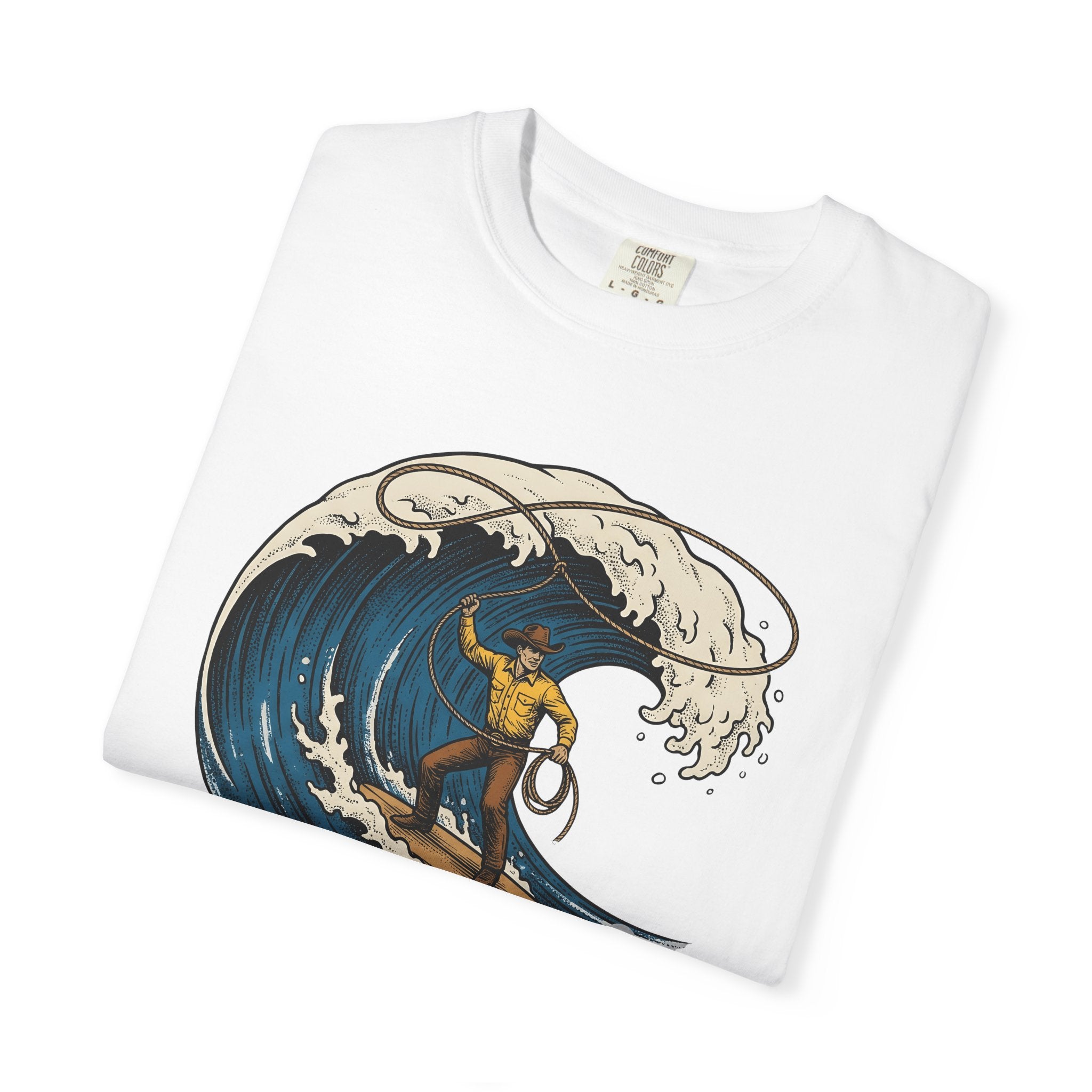 Cowboy Surfer Shirt Beach Cowboy Gift Women Vintage Tee Cowboy T-Shirt Coast Fan Distressed Graphic Tshirt Retro Wave Tshirt