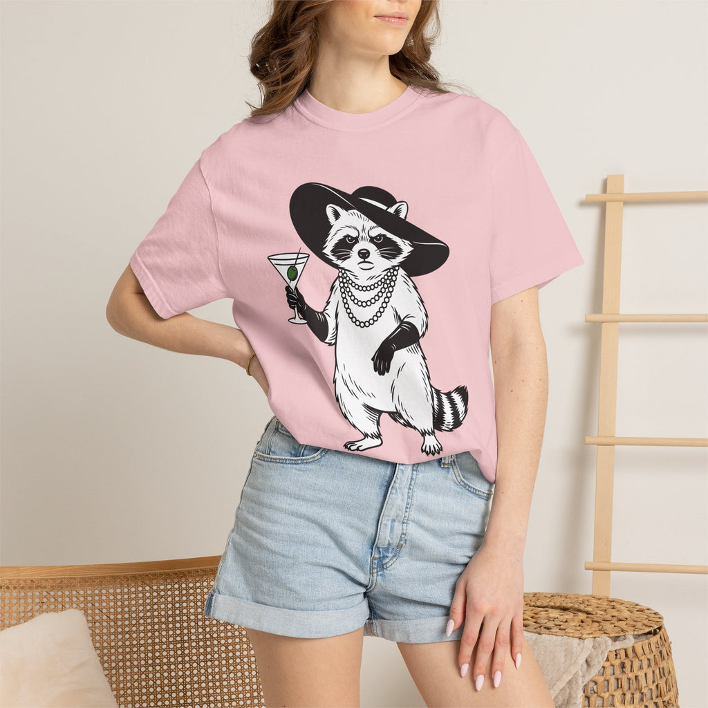 Raccoon Drink Shirt Cute Wildlife Gift Women Comic Tee Trash Panda T-Shirt Adorable Fan Cartoon Tshirt Animal Graphic Retro Cap Tshirt