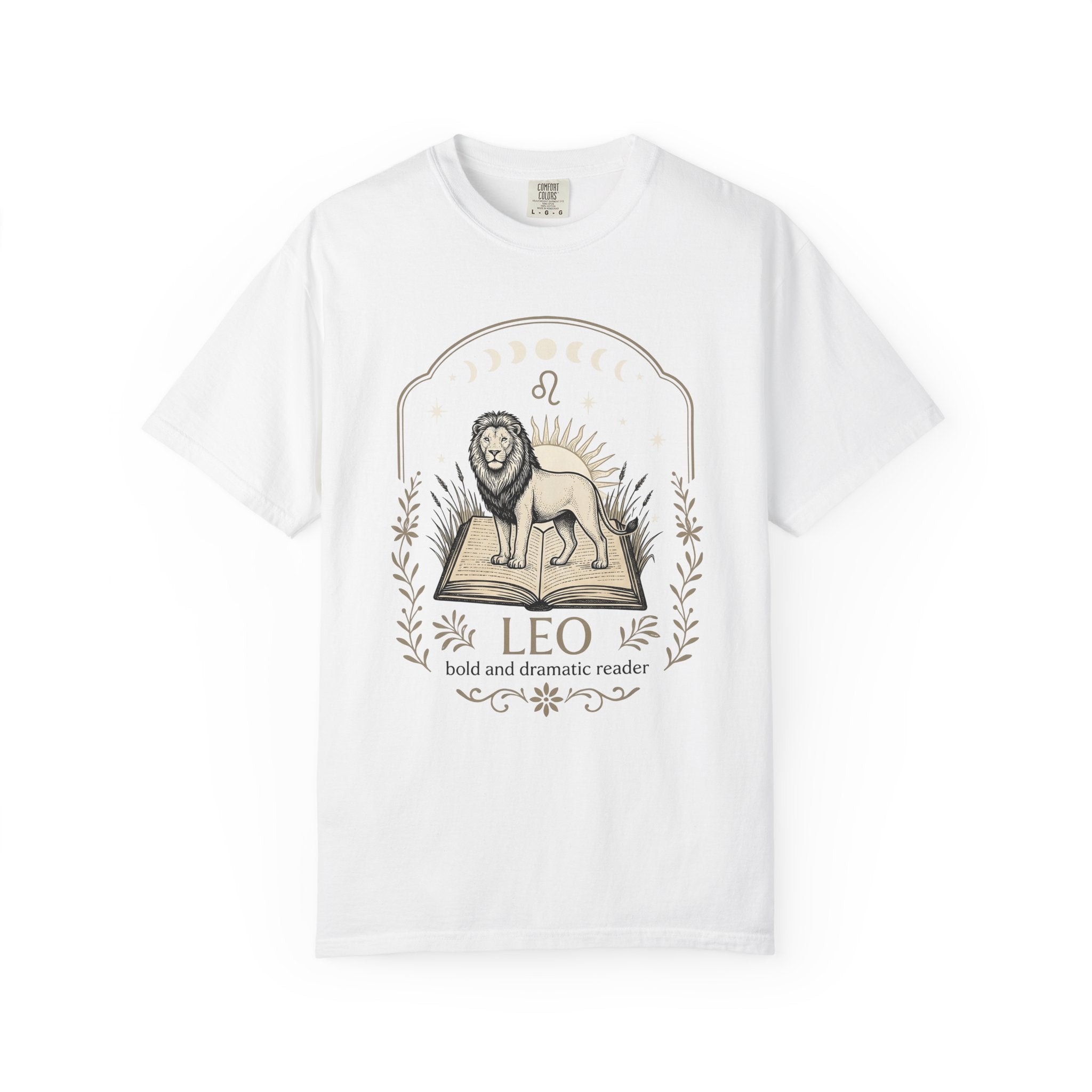 Lion Journal Shirt Boho Chic Horoscope Gift Women Celestial Tee Diary T-Shirt Bohemian Enthusiast Astrology Tshirt Astrology Graphic Retro
