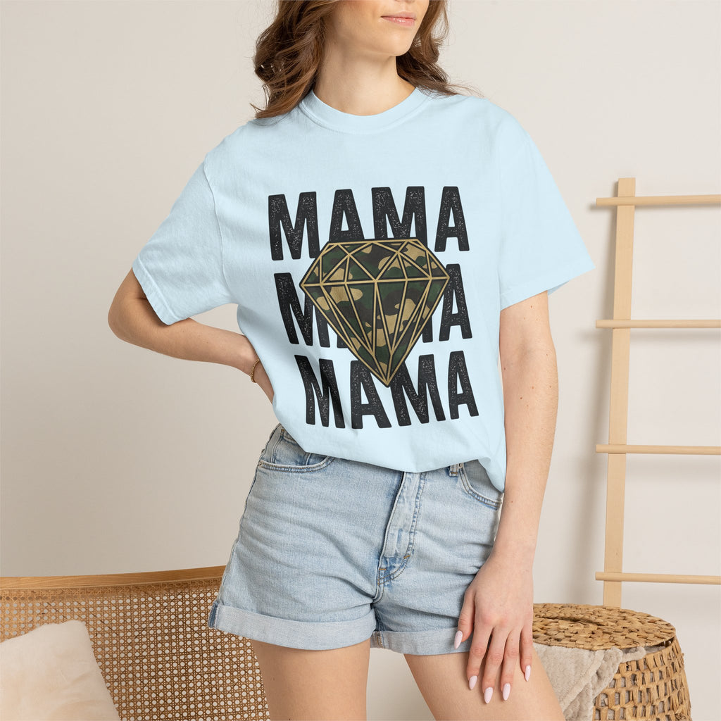 Diamond Design Shirt Mom Present Gift Women Vintage Tee Jewel T-Shirt Mother Fan Gemstone Tshirt Gift Graphic Classic Camo Tshirt