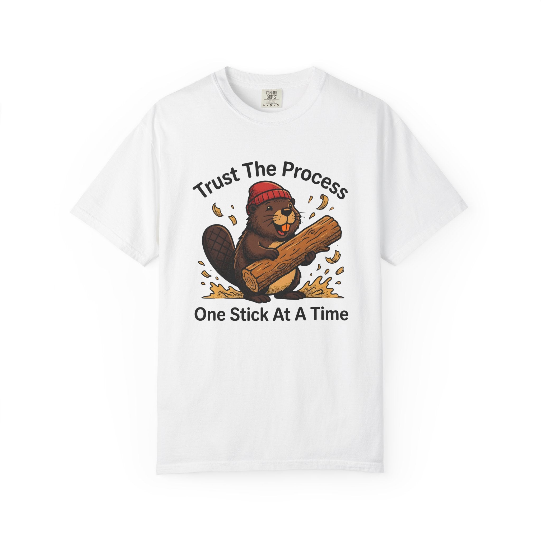 Beaver Log Shirt Funny Animal Gift Women Cartoon Tee Dam T-Shirt Humor Fan Comic Tshirt Wildlife Graphic Vintage Red Beanie Tshirt