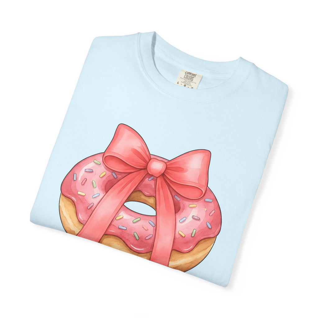 Sprinkle Donut Bow Shirt Desserts Confectionery Gift Women Brush Stroke Tee Donut T-Shirt Pastry Fan Watercolor Tshirt Candy Graphic