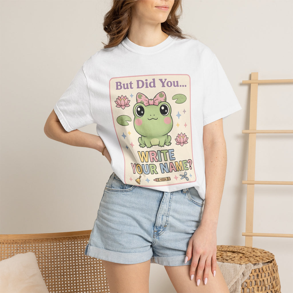 Cute Frog Shirt Teachers Classroom Gift Women Kawaii Tee Toad T-Shirt Educator Enthusiast Cartoon Tshirt Classroom Graphic Pastel Lotus