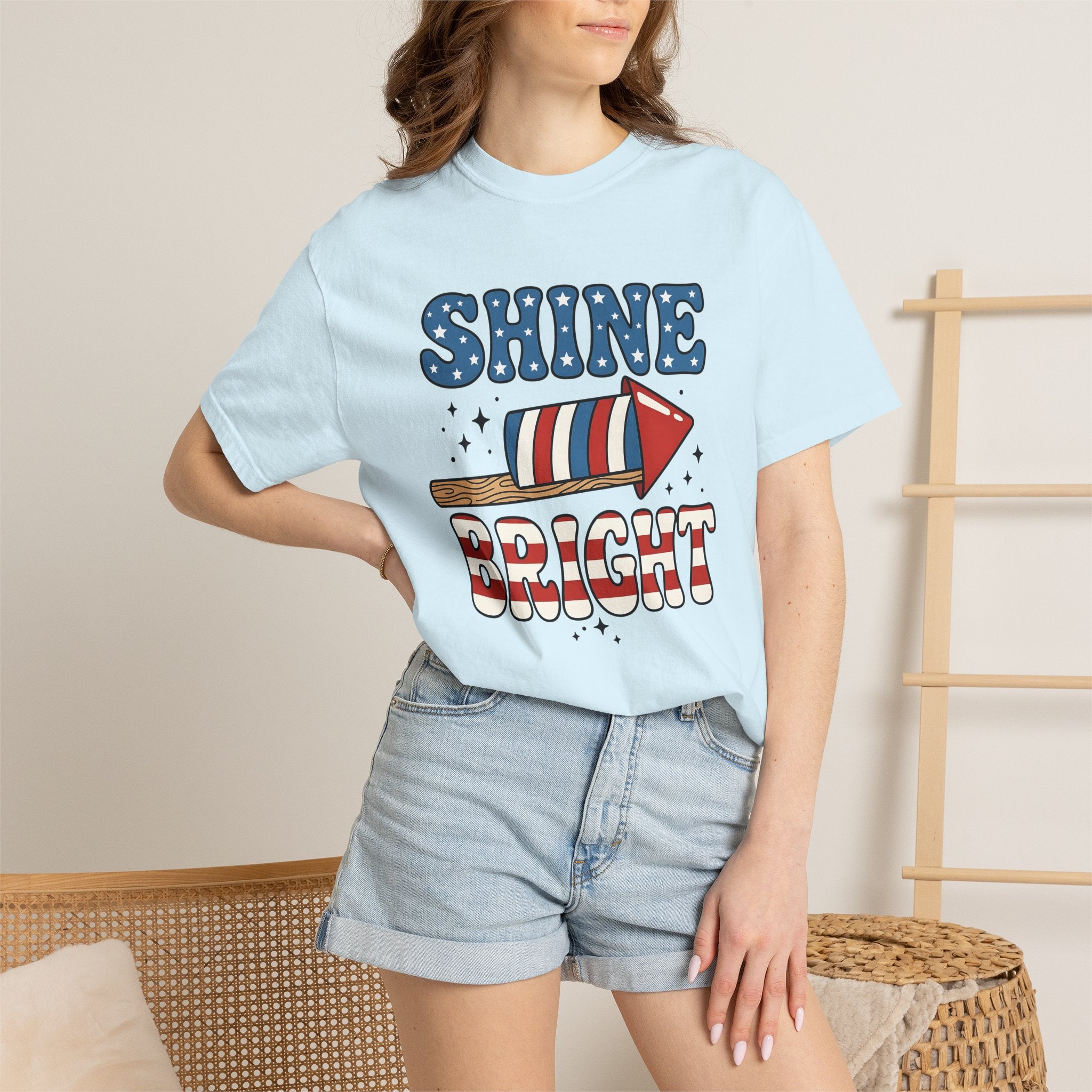 American Firework Shirt 4th Of July Party Gift Women Graphic Tee Fireworks T-Shirt Independence Day Enthusiast Firework Graphic Tshirt