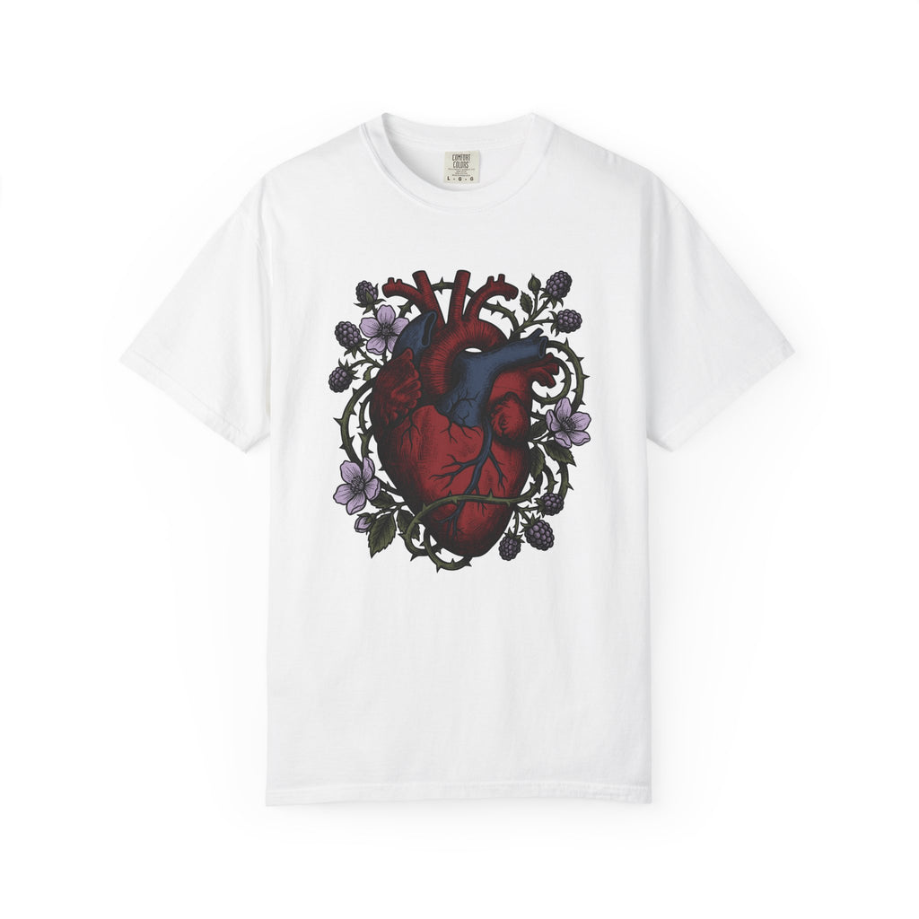 Human Heart Shirt Boho Chic Outdoors Gift Women Floral Tee Heart T-Shirt Hippie Fan Bohemian Tshirt Nature Graphic Retro Meadow Flowers