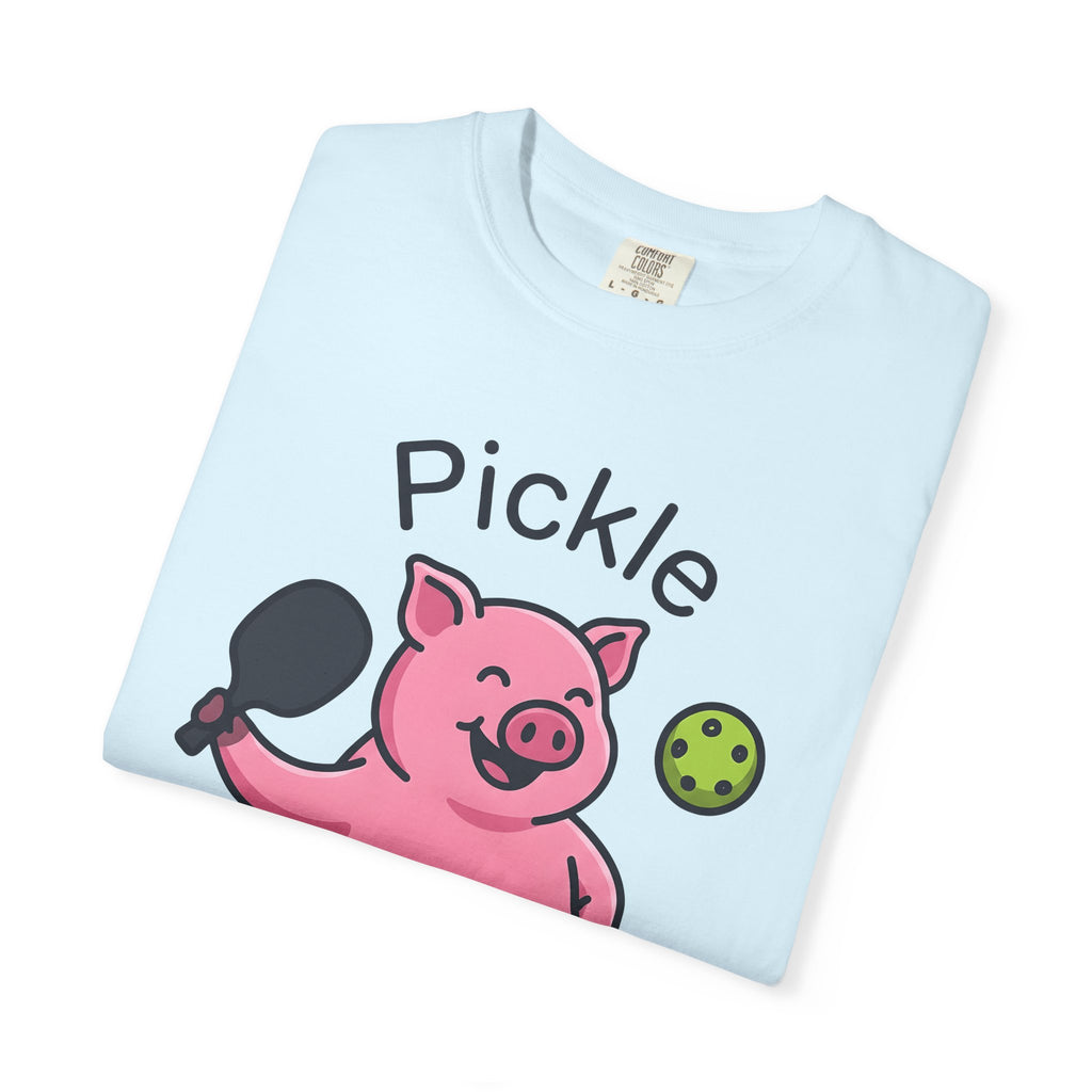 Pig Pickleball Shirt Funny Creatures Gift Women Drawing Tee Pickleballer T-Shirt Humor Fan Illustration Tshirt Striking Paddle Tshirt