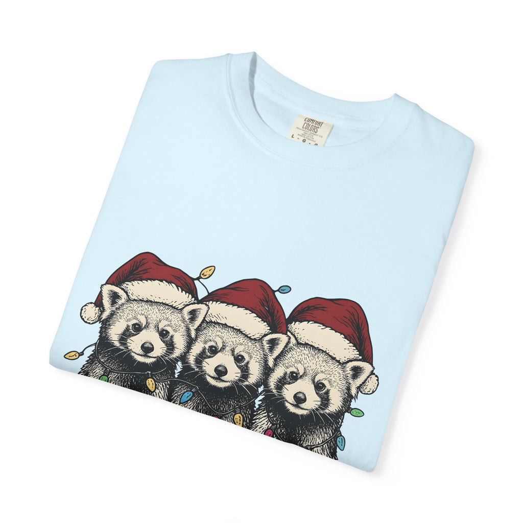 Red Panda Family Shirt Christmas Fauna Gift Women Illustration Tee Panda T-Shirt Christmas Fan Drawing Tshirt Wildlife Graphic Doodle
