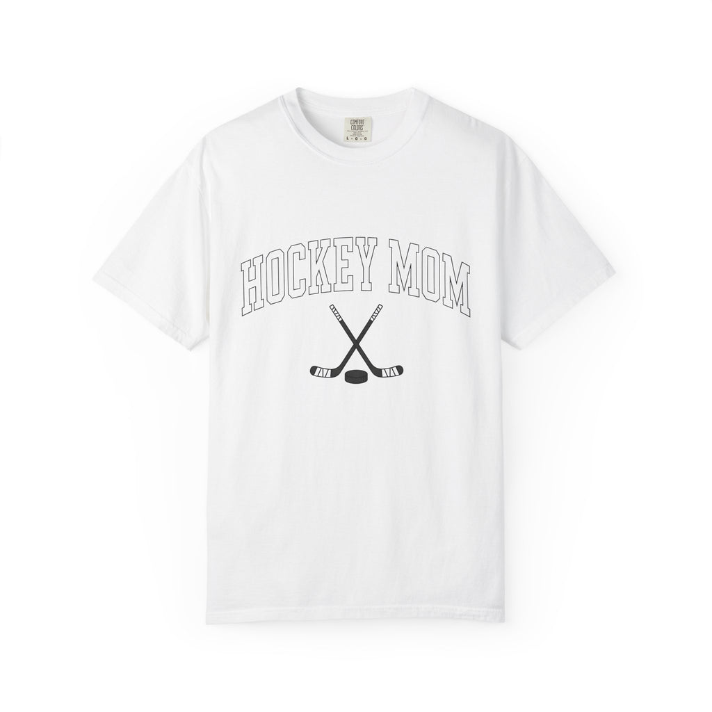 Hockey Stick Puck Shirt Hockey Mama Gift Women Thick Tee Hockey Gear T-Shirt Hockey Fan Bold Tshirt Mom Graphic Athletic Crossed Sticks