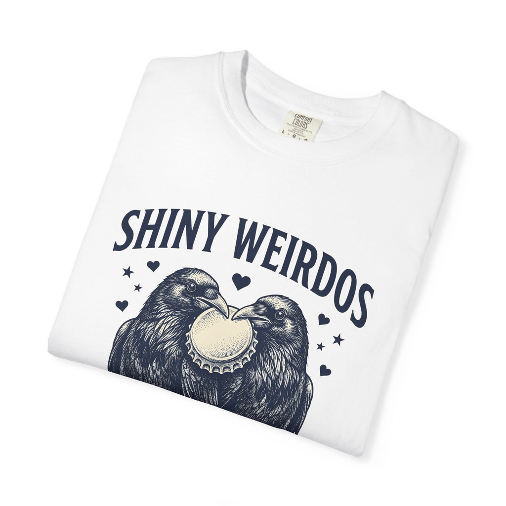 Raven Pair Shirt Funny Animal Gift Women Vintage Tee Crow T-Shirt Humor Fan Retro Tshirt Creature Graphic Hand Drawn Bottle Cap Tshirt