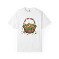 Gold Coin Basket Shirt St Patrick's Day Blessing Gift Women Line Art Tee Treasure Basket T-Shirt Luck Enthusiast Illustration Tshirt Divine