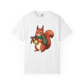 Squirrel Scarf Shirt Christmas Wildlife Gift Women Playful Tee Squirrely T-Shirt Xmas Fan Animal Graphic Tshirt Brush Stroke Nut Tshirt