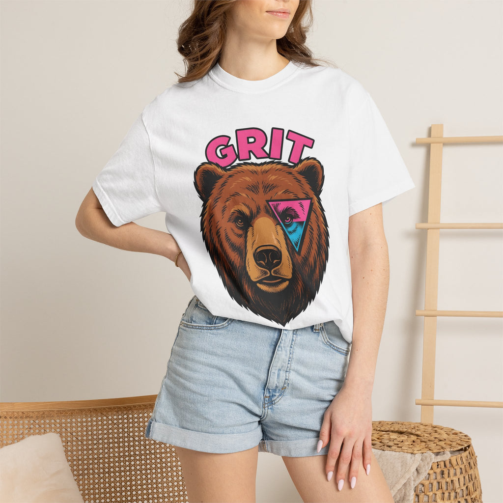 Bear Head Shirt Animals Wildlife Gift Women Modern Graphic Tee Bear T-Shirt Animal Fan Graphic Tshirt Wildlife Graphic Classic Triangle Form
