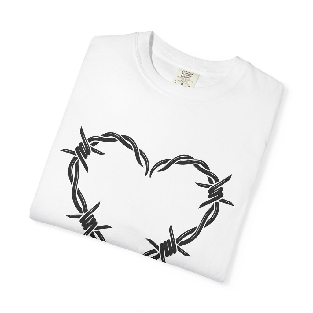 Spiked Wire Heart Shirt Cowgirl Cowboy Gift Women Heavy Tee Barbed Heart T-Shirt Rodeo Fan Grunge Tshirt Cowboy Graphic Clean Braided Wire