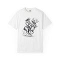 Jackalope Cowgirl Shirt Cowgirl Cowboy Gift Women Sketch Tee Jackalope T-Shirt Rodeo Fan Drawing Graphic Retro Western Hat Tshirt