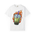 Bubble Tea Shirt Drinks Cuisine Gift Women Neon Tee Boba T-Shirt Beverage Fan Milk Tea Tshirt Food Graphic Comic Fire Tshirt