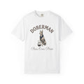 Doberman Shirt Dog Coffee Shop Gift Women Line Art Tee Dobermann T-Shirt Dog Fan Minimalist Tshirt Cafe Design Old School Coffee Brewer