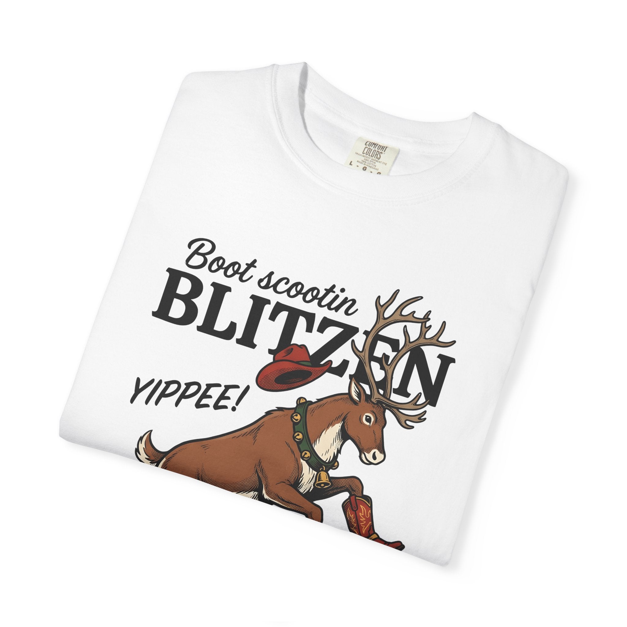 Deer Cowboy Boots Shirt Christmas Rodeo Gift Women Hand Drawn Tee Buck T-Shirt Xmas Fan Illustrated Tshirt Rodeo Graphic Classic Rancher Hat