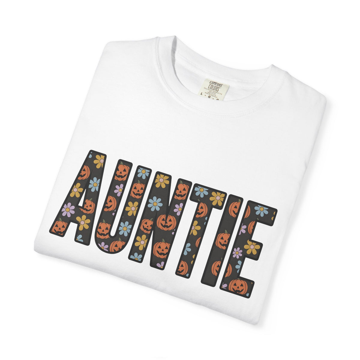 Pumpkin Flower Motif Shirt Halloween Family Gift Women Colorful Tee Gourd T-Shirt Spooky Fan Vintage Tshirt Clan Graphic Classic Daisy Bloom